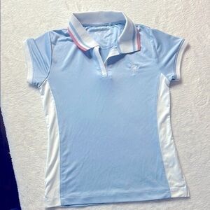 Light Blue Polo Shirt with White Accents